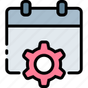 calendar, settings, date, gear, options, preferences, configuration