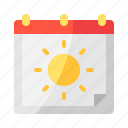 summer, time, calendar, sun, date