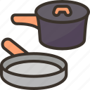 cookware, pan, pot, kitchen, camping