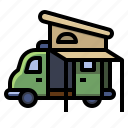 camper, camping, caravan, roof, top, trailer, van