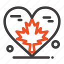 autumn, canada, heart, leaf, love