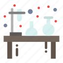 chemistry, experiment, flask, lab, lamp