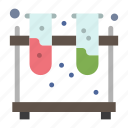 chemistry, experiment, flask, tubes