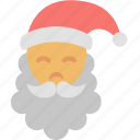 claus, santa, beard, christmas, hat, holiday, xmas