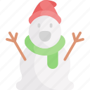 snowman, winter, christmas, snow