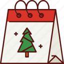 calendar, date, schedule, christmas, xmas, tree, celebration