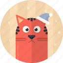 cap, cat, celebration, christmas, decoration, holiday, xmas