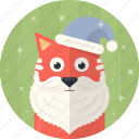 cat, celebration, christmas, santa, hat, holiday, xmas