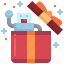 presents, box, robot, gift, christmas