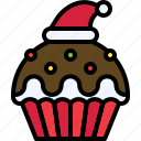 christmas, food, cup cake, santa hat, xmas