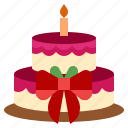 cake, birthday, gift, christmas, bow