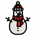 snowman, christmas, winter, snow, cold