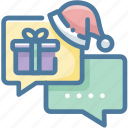 black friday, chat, christmas, christmas hat, message, santa hat