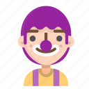 emoji, face, man, avatar, clown, emoticon, people