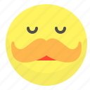 emoji, emotion, face, moustache, smile