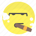 emoji, emotion, face, smile, smoke