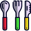 fork, kitchen, knife, spoon, utensils