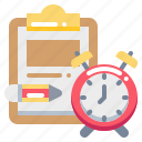 clock, document, pencil, report, task, time