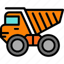 dump, truck, transport, construction, vehicle