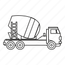 car, concrete, construction, equipment, line, outline, vehicle