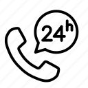 24 hours, 24h attention, aid, assistnace, help, open all day, support