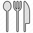 cutlerry, food, fork, kitchen, knife, restaurant, spoon