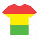 bolivia, bolivian, country, flag, jersey, shirt, t-shirt