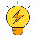 bolt, creative, idea, intelligence, light bulb, smart, thinking