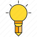 bulb, creative, design, idea, light, pencil, smart