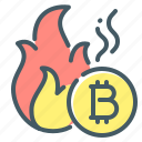 cryptocurrency, bitcoin, fire, burn, proof, pow