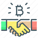 cryptocurrency, bitcoin, handshake, agreement, finance