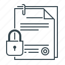 contract, digital, document, lock, locked