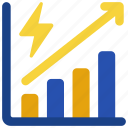 power, usage, bar, chart, increase