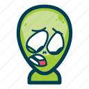 sticker, cute, alien, emoji, character