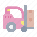 fork, truck, forklift, logistics, warehouse