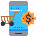 cart, dollar, mobile, shopping, smartphone, technology