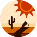 cactus, dessert, disaster, rock, shadow, sun