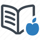 apple, book, education, knowledge