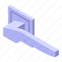 door, knob, isometric