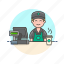 barista, cashier, coffee, hot, avatar, man, tea, drink 