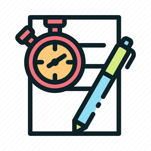 Education, online, pen, pencil, quiz, stopwatch, timer icon - Download on Iconfinder