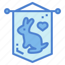 easter, flag, rabbit