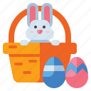 easter, eggs, basket, bunny