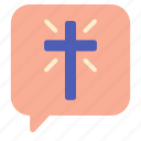 cross, christian, easter, message, chat, bubble, jesus