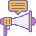 megaphone, announcement, speaker, loud, marketing