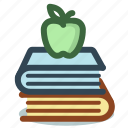 apple, books, education, library, reading