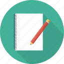 notepad, office, pen, writing icon