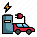 car, charge, power, station, vehicle, electric, ev icon