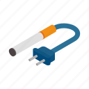 cigarette, electric, isometric, nicotine, plug, smoke, tobacco