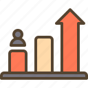 analytics, arrow, bar, chart, growth, up